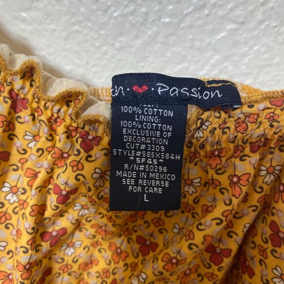 Y2K Babydoll Floral Tank W/ Tie Waist 100% Cotton Size Large Summer - Picture 5 of 5